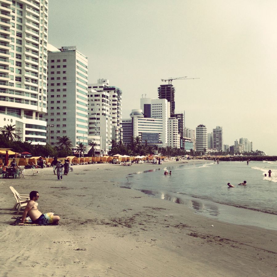 The beach Bocagrande in Cartagena